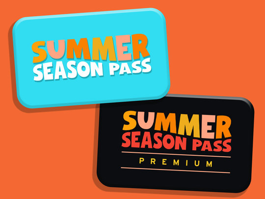 two summer season passes side by side