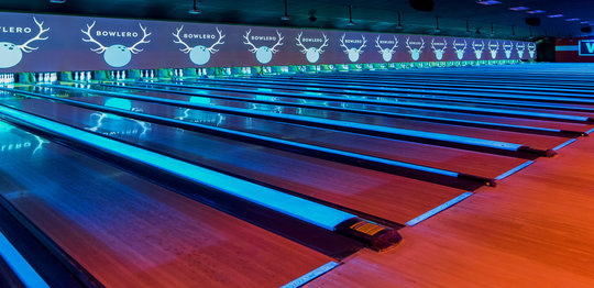 Lanes with neon lighting