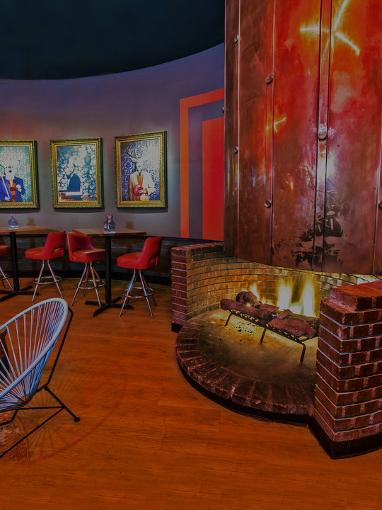 Fire pit and lounge at Bowlero Torrance