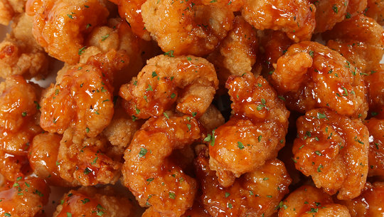 Close-up of shrimp poppers