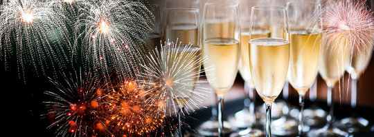Fireworks on champagne