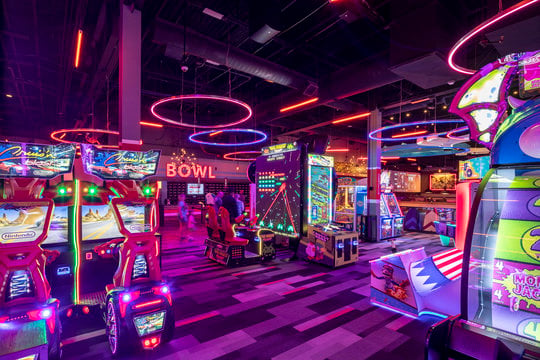 arcade image with a purple hue