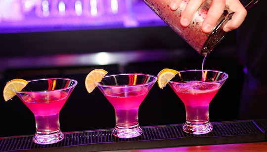 three ruby rose mixed drinks