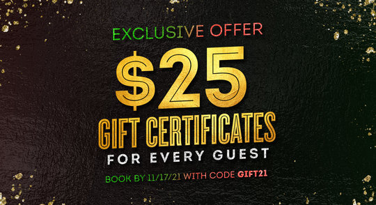 holiday $25 gift certificate