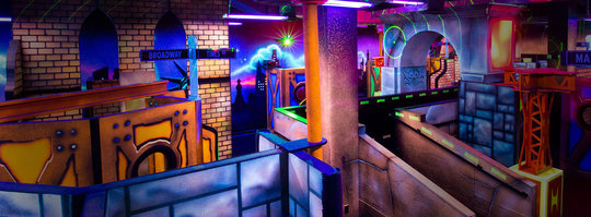 Laser tag arena from a higher vantage point