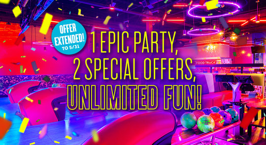 1 epic party 2 special offers unlimited fun