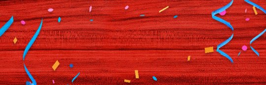 Red wood with confetti