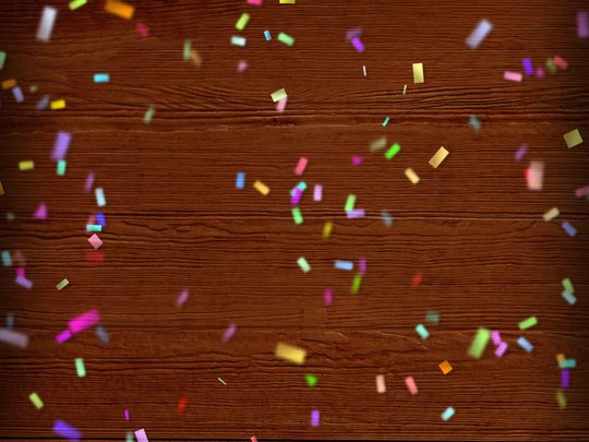 wood with confetti