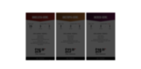three informational cards with intentionally blurry text