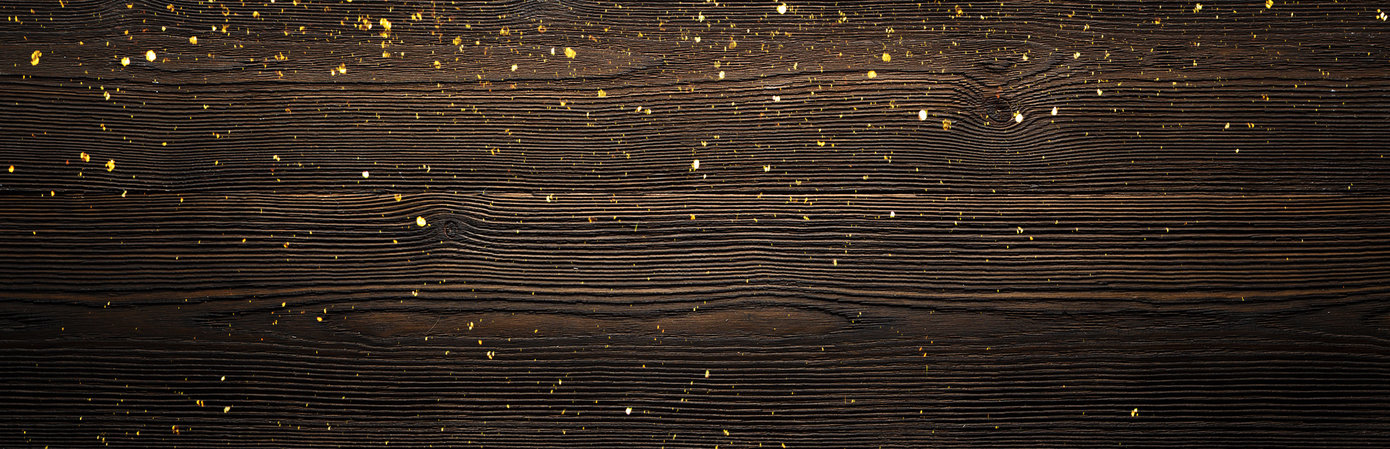 Brown wood with gold glitter on top