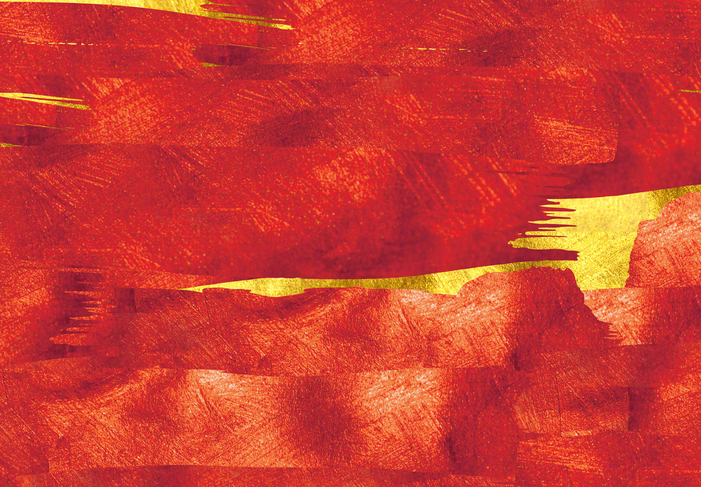 Red foil texture overlaying a gold texture
