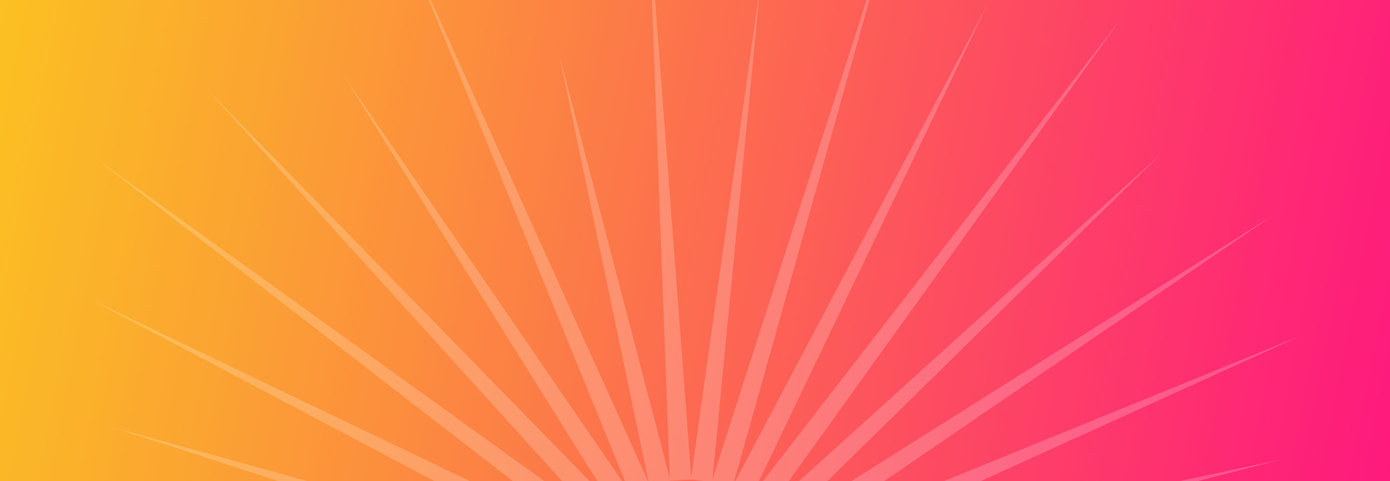 orange and pink gradient with sunburst motif