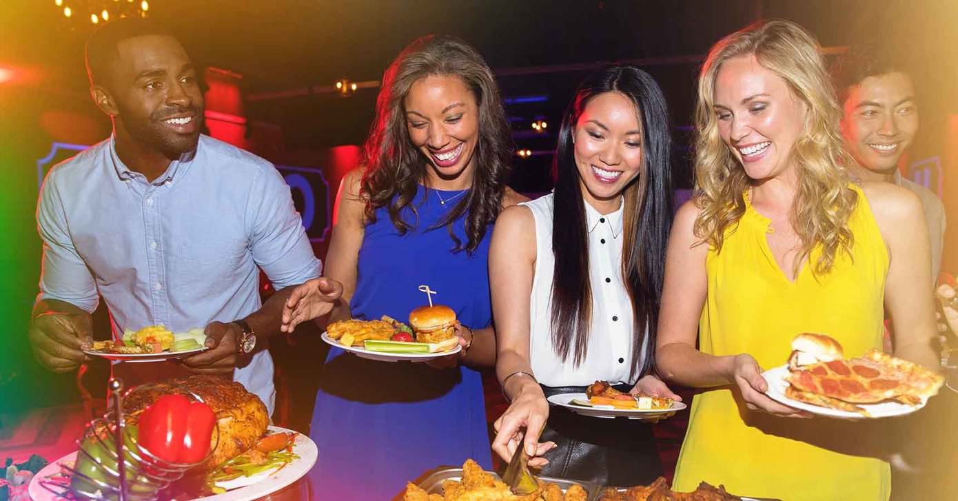 People at buffet
