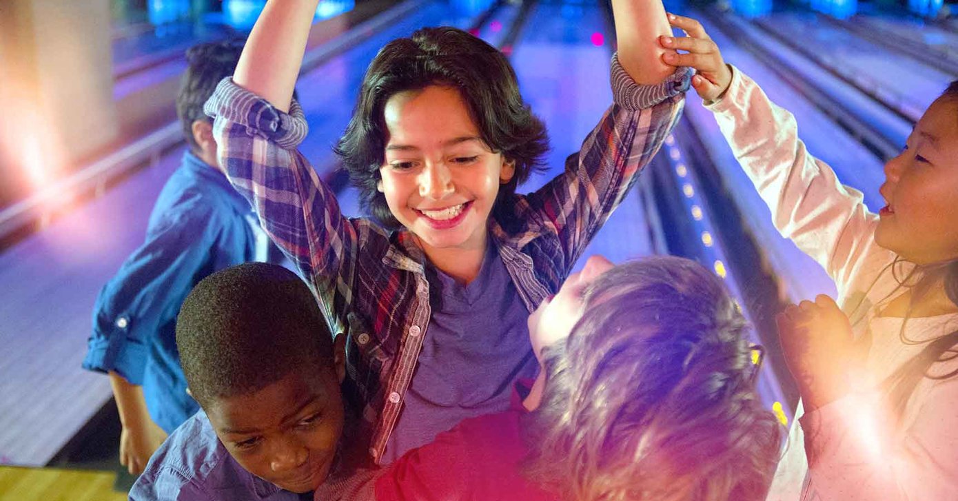 Kids cheering