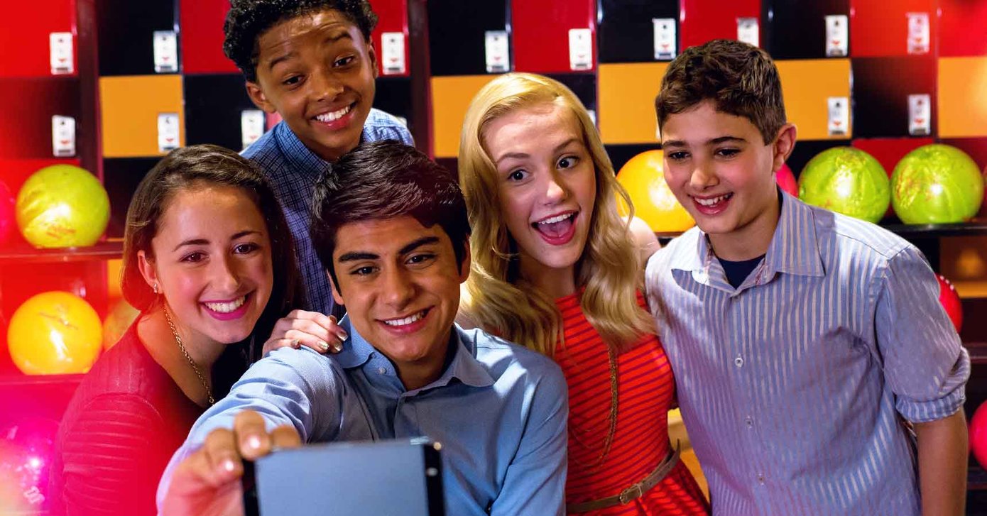 Teens taking selfie
